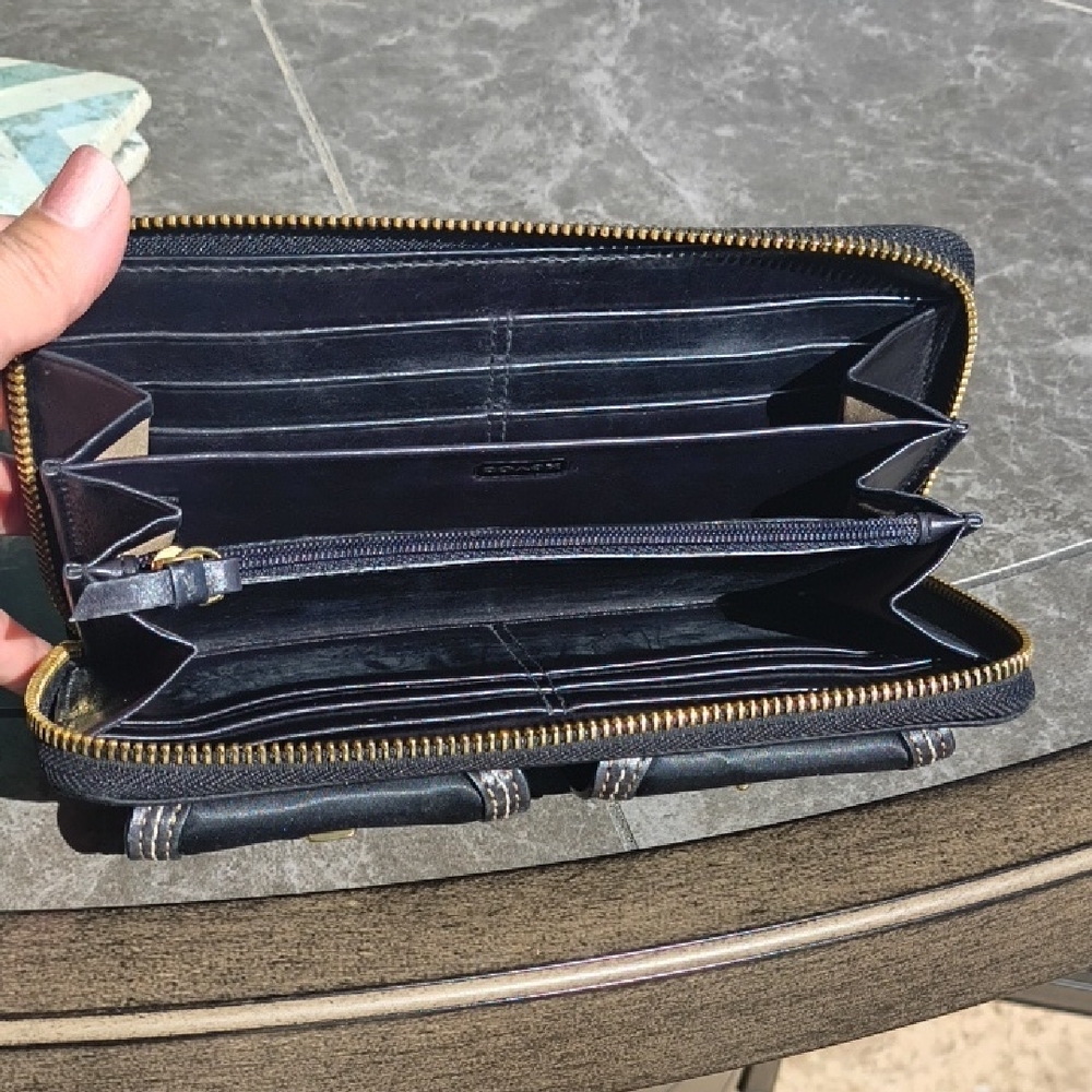 Coach Black Wallet with Gold Accents - Picture 3 of 3